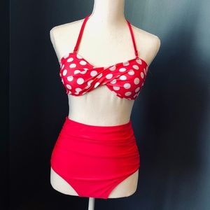 Adorable Retro Hot Pink Bikini-Removable Straps
